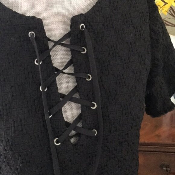 J.O.A. Los Angeles Tweed Lace-Front LBD Size XS - Picture 4 of 8